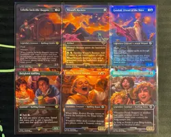 MTG Lord Of The Rings Delighted Halfling 6 Card Party Scene Foil LTR NM Stamped - Image 1