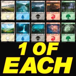 MTG LOTR (LTR) FOIL BASIC LAND LOT - 1 FOIL OF EACH TYPE - 10 TOTAL FOIL LANDS - Image 1