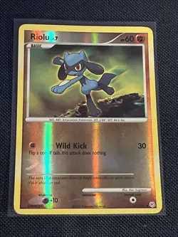 2007 Pokemon Diamond & Pearl Riolu Reverse Holo #61/130 - Image 1