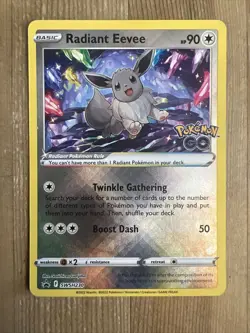 Radiant Eevee SWSH230 Ultra Rare Promo Pokemon GO Set Shiny Pokemon Card * New * - Image 1