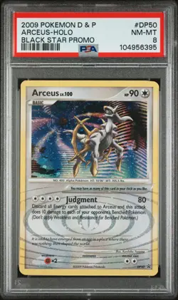2009 POKEMON DIAMOND & PEARL BLACK STAR PROMO #DP50 ARCEUS-HOLO PSA 8 - Image 1