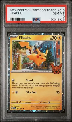 2024 POKEMON TRICK OR TRADE #018 PIKACHU PSA 10 - Image 1