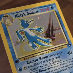 Misty's Golduck 12/132 Pokemon Gym Challenge Holo 1st Edition LP+ NM- WOTC - Image 3