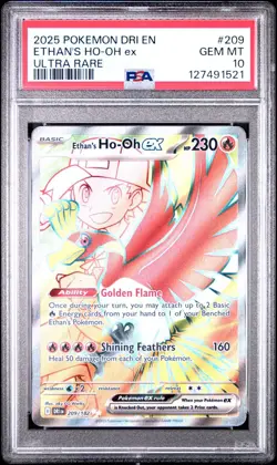 Pokemon 2025 Ethans Ho-Oh ex 209/182 Full Art UR Destined Rivals GEM MT PSA 10 - Image 1