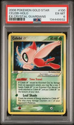 2006 POKEMON EX CRYSTAL GUARDIANS GOLD STAR #100 CELEBI-HOLO PSA 6 - Image 1