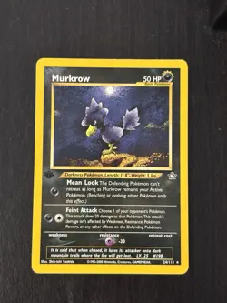 Pokemon TCG Murkrow 24/111 - Neo Genesis 1st Edition - Rare - Image 1