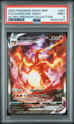 2022 POKEMON SWSH BLACK STAR PROMO #261 FULL ART/CHARIZARD VMAX PSA 9 - Image 1