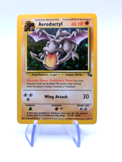 Pokemon TCG Aerodactyl 1/62 Fossil Unlimited Holo Rare LP Condition - Image 1