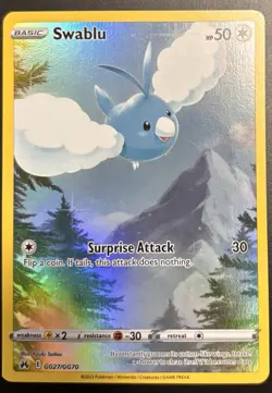 Pokemon Swablu GG27/GG70 Ultra Rare Crown Zenith Galarian Gallery Full Art NM - Image 1
