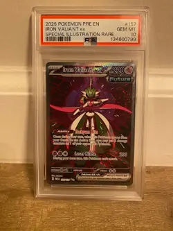 2025 POKEMON PRE EN PRISMATIC EVOLUTIONS #157 IRON VALIANT ex PSA 10 - Image 1