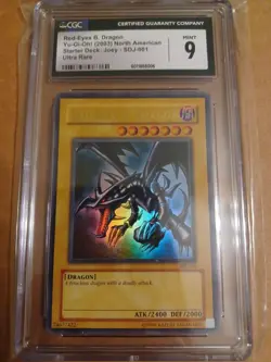 Yu-Gi-Oh Red-Eyes B. Dragon SDJ-001 Ultra Rare CGC 9 - Image 1
