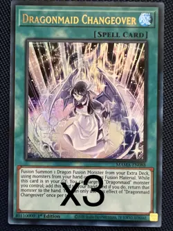 3X Yugioh Dragonmaid Changeover MAMA-EN088 Ultra Rare 1st Edition NM - Image 1