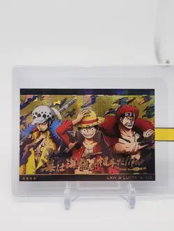 LUFFY LAW KID One Piece wafer holo card UNOPENED BANDAI very rare No.9-SEC1 - Image 2