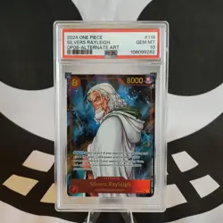 PSA 10 OP08-118 Silvers Rayleigh SEC Alternate Art + FREE PACK - Image 1
