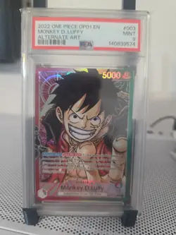 2022 One Piece Monkey D. Luffy Op01 Pre-errata Alt Art Psa9 - Image 1