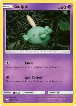 Gulpin 57/168 Common Yuka Morii SM - Celestial Storm Pokemon Card - Image 1