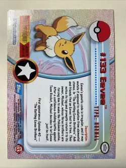 EEVEE #133 Pokemon Card TCG Topps TV Animation - Image 2