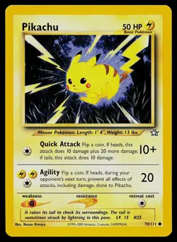 Pokemon Card - Pikachu Neo Genesis 70/111 Common Non Holo - Image 1