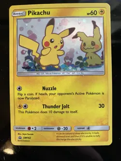 Pikachu SM162 Holo Black Star Promo Card Sun & Moon Mint/Near Mint - Image 1