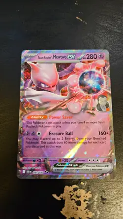 Team Rocket's Mewtwo ex 81/182 Full-Art Pokemon card - Image 2