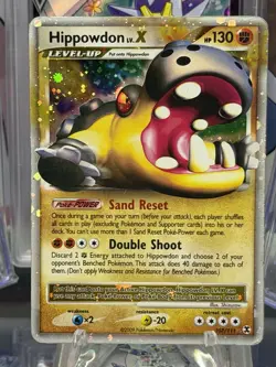 Hippowdon LV. X 107/111 Pokemon Card Holo Foil 2009 Rising Rivals Lv X - Image 1