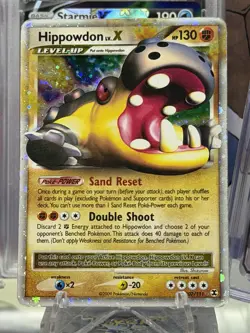 Hippowdon LV. X 107/111 Pokemon Card Holo Foil 2009 Rising Rivals Lv X - Image 2