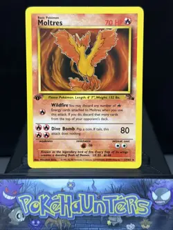 Pokemon Card Moltres 27/62 Fossil Set Rare Non Holo WOTC 1st Edition Near Mint - Image 1