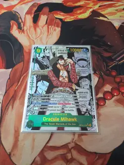 NM Dracule Mihawk Manga OP14-119 The Azure Sea's Seven ONE PIECE Card ENGLISH - Image 1