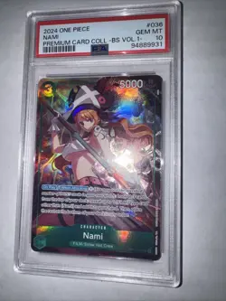 2024 One Piece Nami Premium Card BS Volume 2 #OP02-036 PSA 10 GEM MT - Image 2