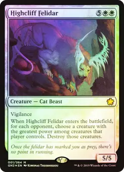 Magic The Gathering MTG HIGHCLIFF FELIDAR FOIL Game Night 2019 NM Near Mint - Image 1