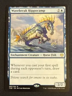 1x Wavebreak Hippocamp (80) Theros Beyond Death LP MTG Magic the Gathering x1 - Image 1