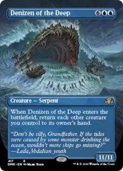 MTG Foil - Denizen of the Deep (Borderless) - 417 / LP / English - Image 1