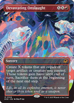 Devastating Onslaught (Borderless) [Edge of Eternities] Foil Near Mint - Image 1