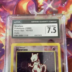 CGC 7.5 Mewtwo Base Set (1999) 10/102 Holo Pokemon TCG Rare Graded - Image 2