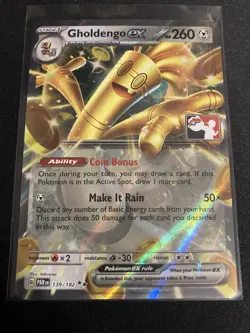gholdengo ex 139/182- Prize Pack Stamped- Play Pokemon - Image 1