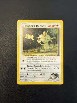 Giovanni's Meowth 43/132 Gym Challenge Unlimited WotC 2000 Pokemon NM - Image 1