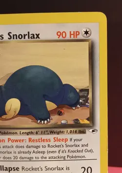 Pokemon TCG Rocket's Snorlax 33/132 Gym Heroes Regular Unlimited Rare LP - Image 5