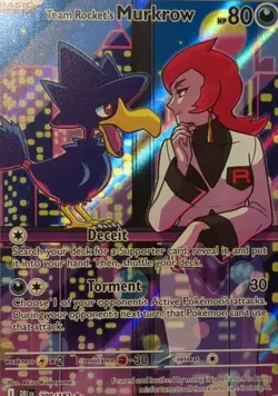 Team Rocket's Murkrow 200/182 Sv10: Destined Rivals AR Pokemon TCG 2025 NM - Image 1