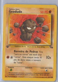 1999 Pokemon Fossil Set 1st Edition Geodude 47/62 Common Portuguese - Image 1