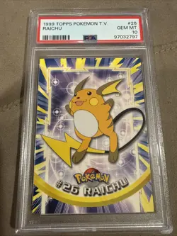 1998 Topps Pokemon TV Raichu PSA 10 - Image 1