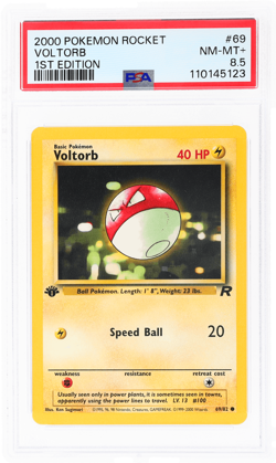 2000 Pokemon Team Rocket Voltorb 1st Edition #69 PSA 8.5 - Image 1