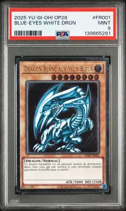 Yu-Gi-Oh PSA9 Blue-Eyes White Dragon OP28-FR001Ultimate 2020 French - Image 1