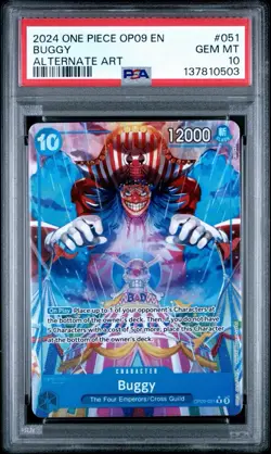 2024 ONE PIECE OP09 BUGGY ALTERNATE ART #051 PSA 10 - Image 1