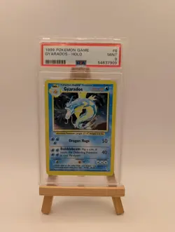 PSA 9 MINT Gyarados 6/102 Base Set Rare Holo Pokemon Card WOTC 1999 FADED - Image 1