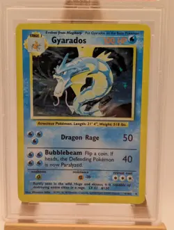 PSA 9 MINT Gyarados 6/102 Base Set Rare Holo Pokemon Card WOTC 1999 FADED - Image 2