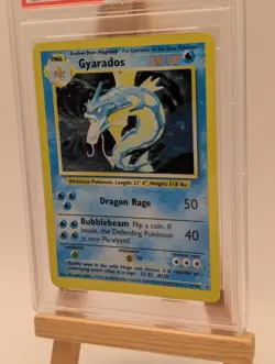 PSA 9 MINT Gyarados 6/102 Base Set Rare Holo Pokemon Card WOTC 1999 FADED - Image 3