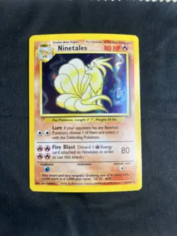 Ninetales 12/102 LP Holo Rare Unlimited Edition Base Set Pokemon Card 1999 WOTC - Image 1