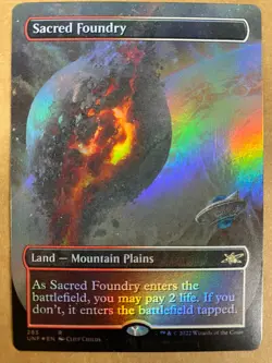 MTG 1x FOIL BORDERLESS Sacred Foundry # 285 Unfinity Magic the Gathering x1 NM - Image 1