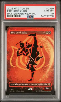 2025 MTG AVATAR: THE LAST AIRBENDER NEON INK #0360 FIRE LORD ZUKO PSA 10 - Image 1