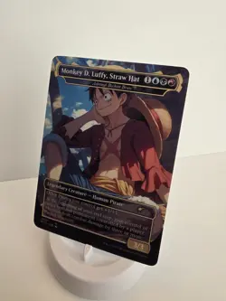 Mtg Magic Playtest Card Borderless Monkey D Luffy Anime Commander EDH Matte - Image 1